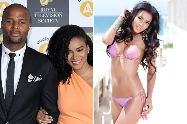 Osi Umenyiora and Leila Lopes (Miss Universe 2011)