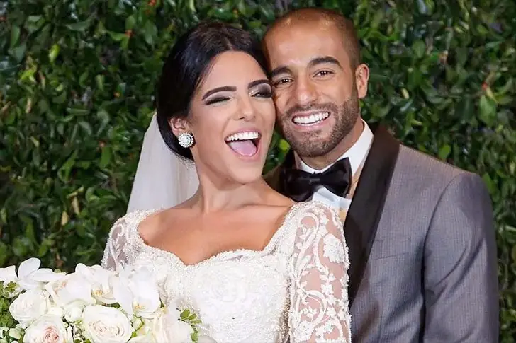 Lucas Moura e Larissa Saad