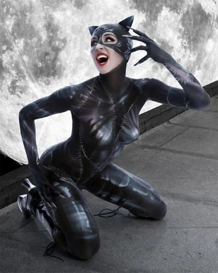 Catwoman Dances Under the Starlit Sky
