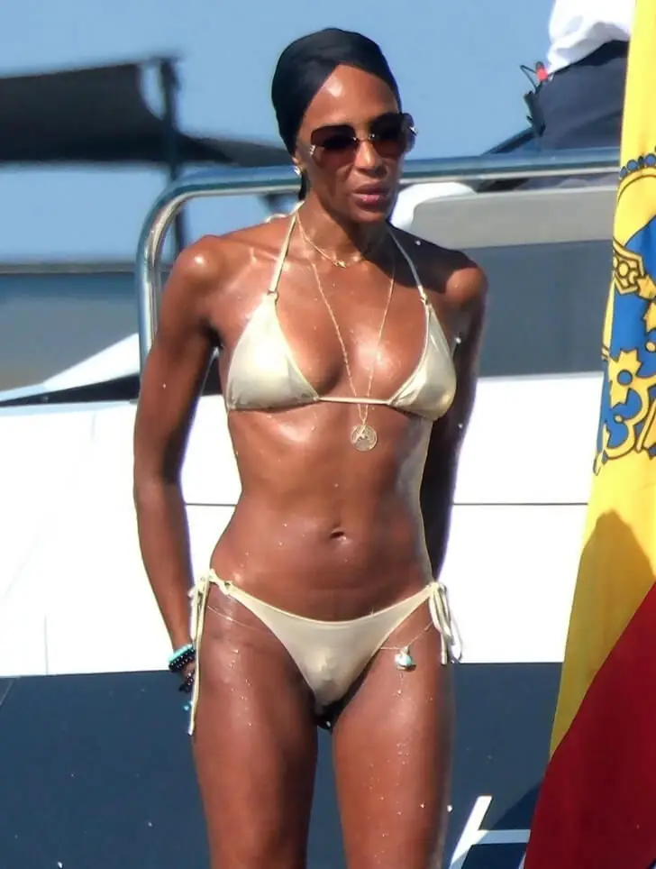 Naomi Campbell – Gold Bikinis and Ibiza Waves