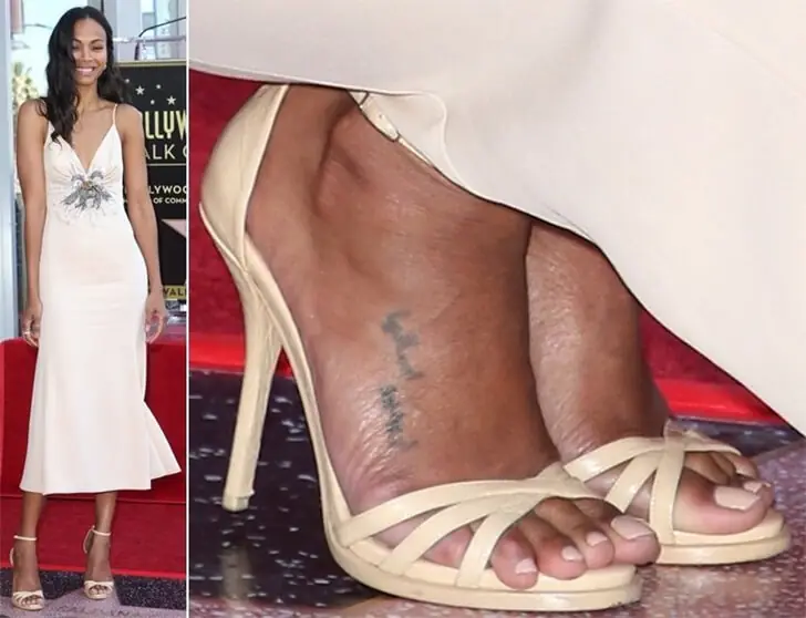 Zoe Saldana’s Tattooed Feet